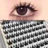 Ten Row Clustered Glue-Free Natural Dog-Eye False Lashes
