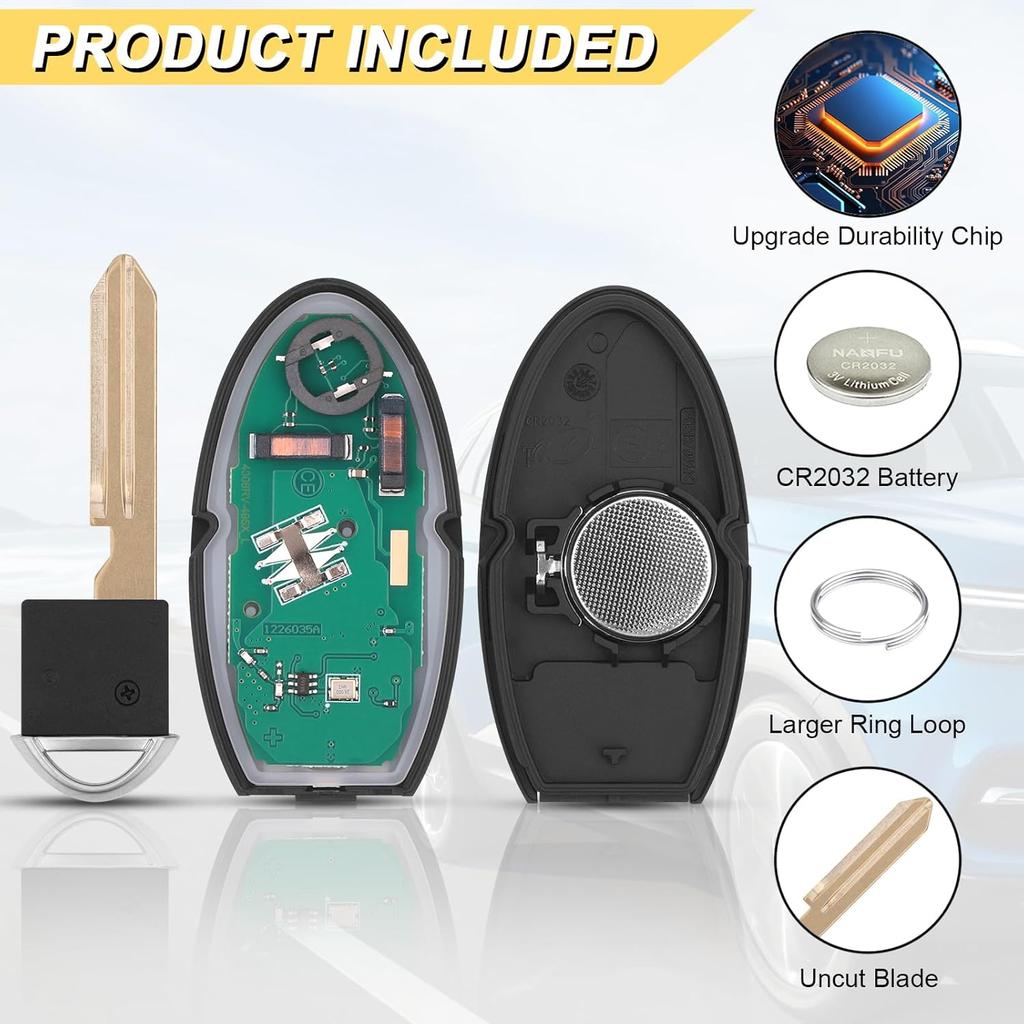 Key Fob Replacement for 2007-2012 Nissan Altima/ 09-14 Maxima & Murano/ 09-12 Infiniti FX35/ 08-13 G37/ 09-13 FX50/ 14-16 Q60 QX70/ 11-12 G25/ 07-08