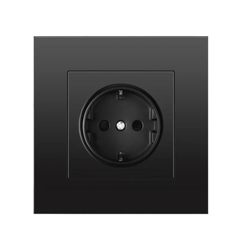 Depoguye Black Wall Power Button,International General Push Button Light Switch, Villa Hotel On Off Switch 220V 86mm*86mm