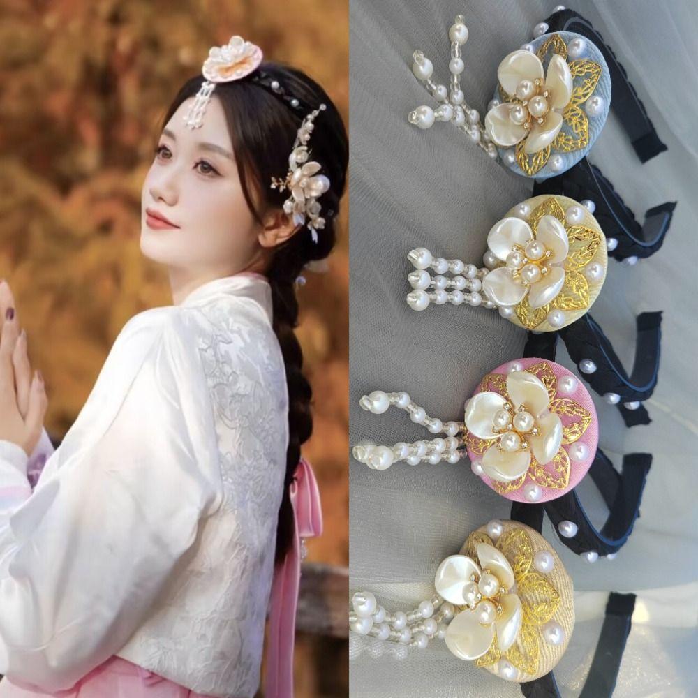 Pearl Hanbok Hairband Tassels Stage Dance Hair Hoop Gift Korean Headband Children