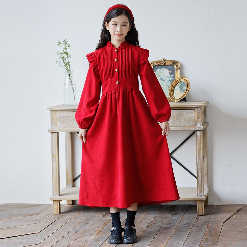 Осеннее платье принцессы из вельвета для девочек 2025 года - Новый стиль для осени/зимы