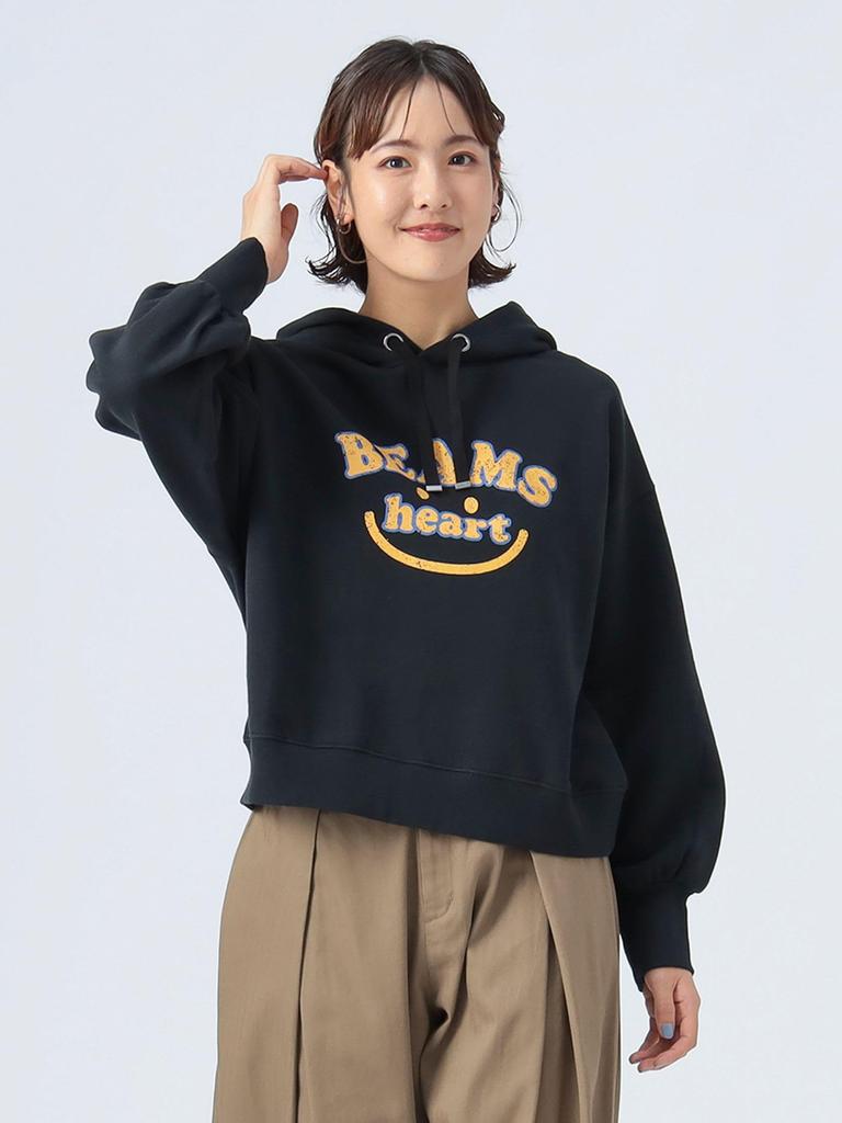 Beams Heart Women's College Smile Hoodie, Black, One Size
