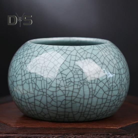 Керамическая чаша для выращивания лотоса, круглый мини-горшок для цветов, глазурованная чаша для бонсай, горшок для посадки щитолистника, небольшие гидропонные растения