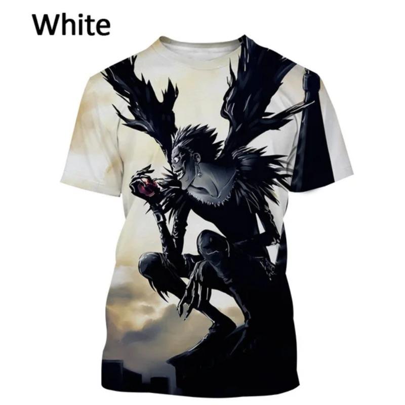 Summer Japanese Anime Death Note 3d Print T Shirt for Man Fashion Popular Casual Short-sleeve Streetwear Y2K Top