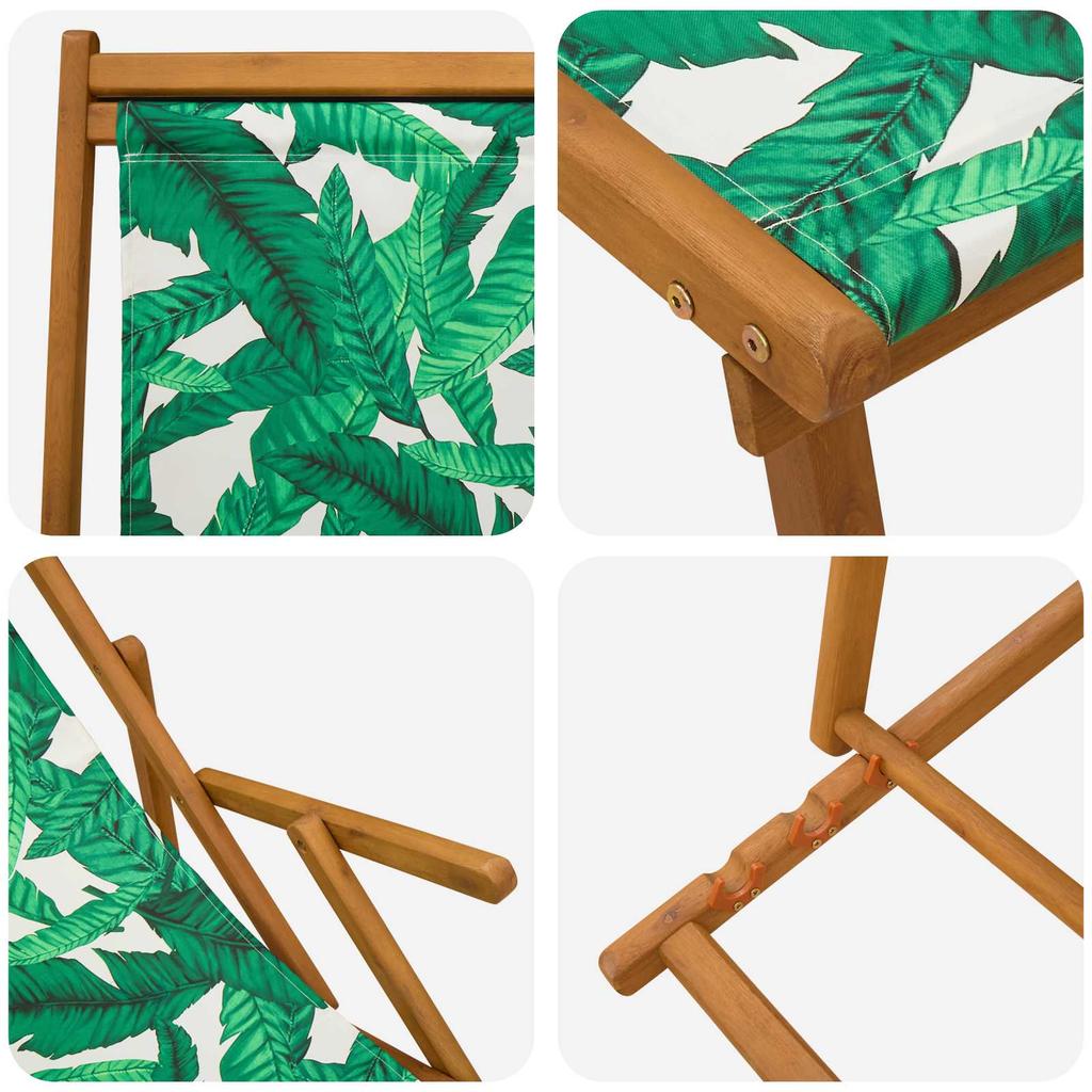 Foldable Sun Lounger 2 pcs 3 Position Solid Eucalyptus Wood
