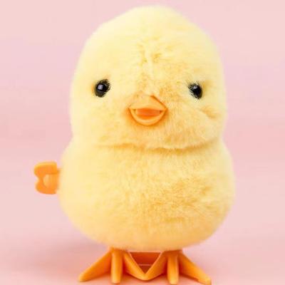1 шт. Желтая прыгающая игрушка-цыпленок/уточка с часовым механизмом, имитирующая ходьбу и развитие конечностей, плюшевая игрушка цыпленок/утенок