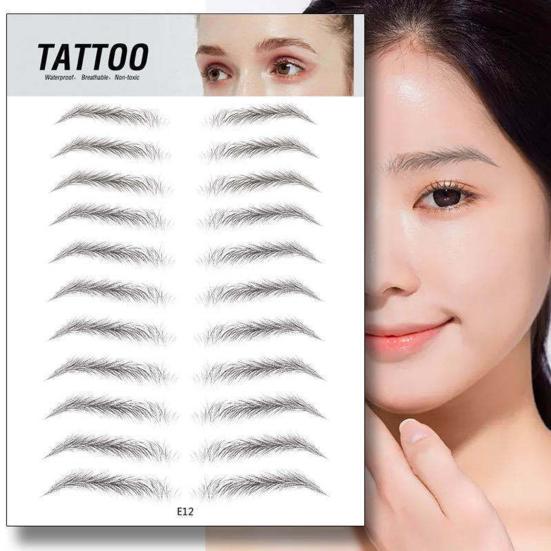 Eyebrow Sticker Waterproof Hair-Like 3D Long Lasting Eyebrows Tattoo Makeup Patches