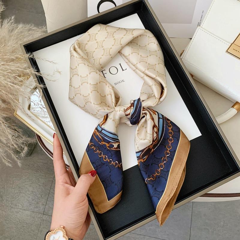 Luxury Silk Shawl Square Scarf for Women Satin Fashion Wraps Neckerchief Female Hair Bands Ribbon Headband Bandana Woman Hijab