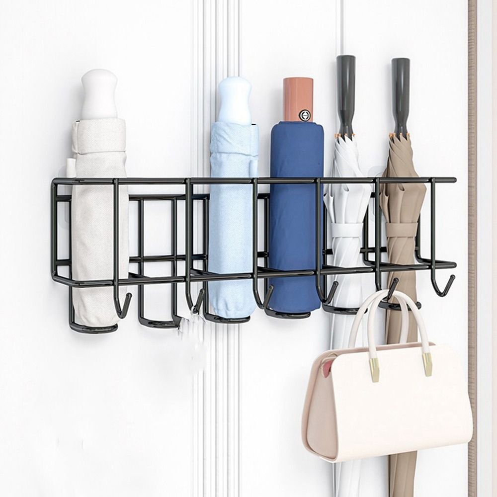 4/6 Grids Umbrella Storage Rack Metal Umbrella Holder Practical Bag Key Storage Holder Bathroom