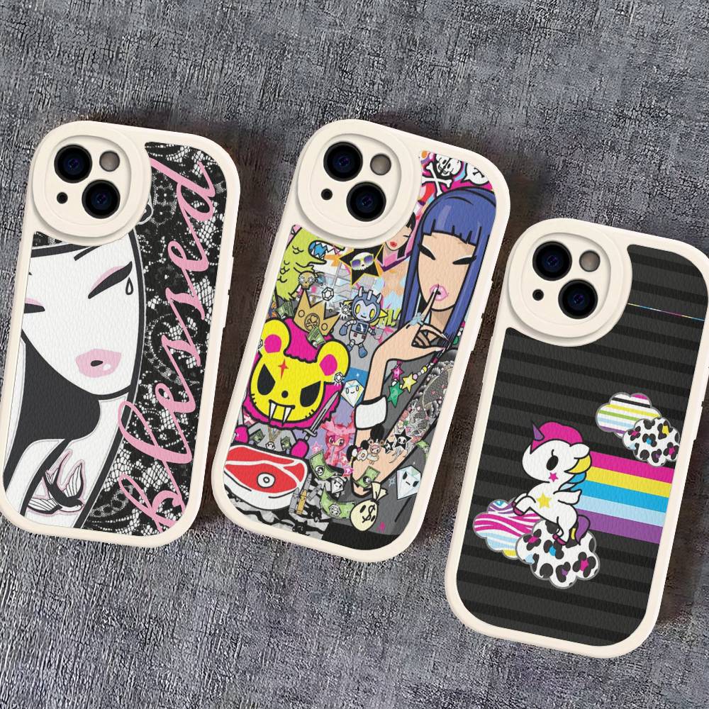 Japan Tokidoki Phone Case For IPhone 16 15 14 13 12 11 Pro Max Plus Leather Soft Cover