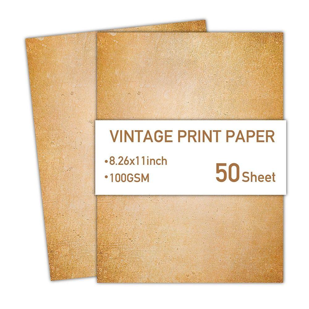 50 Sheets Classical Printing Paper Simple Pirate Scrolls Literary Scrapbook Letter Paper Envelopes