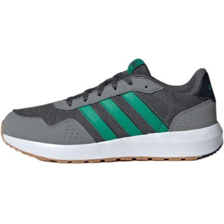 adidas Детские кроссовки для бега Run 60s, противоскользящие, износостойкие, низкие, темно-серый/травянисто-зеленый/серый, подростковые кроссовки JH8773