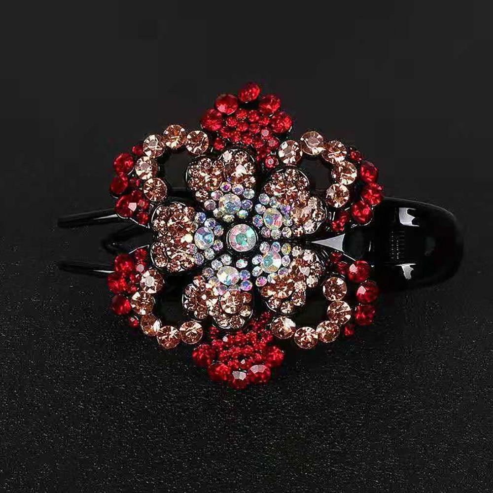 Девочки Женский Головной Убор Аксессуары для Волос Держатель для Хвоста Цветок Зажим-Уточка Стразы Заколка для Волос