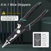 9 In 1 Hand Tool Crimping Tool Sharp-nosed Peeling Pliers Electrician Special Tool Multi-function Wire Stripper Cutter Pliers LM