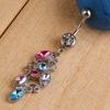 Multicolor Women Sexy Rhinestone Navel Dangle Body Piercing Belly Ring Jewelry