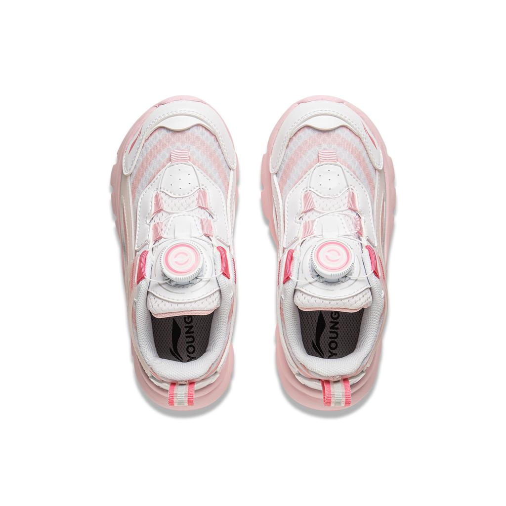 Li Ning Kids Sports Lifestyle Series Comfortable Casual Shoes Kids Shoes White Pink YKNU090-12