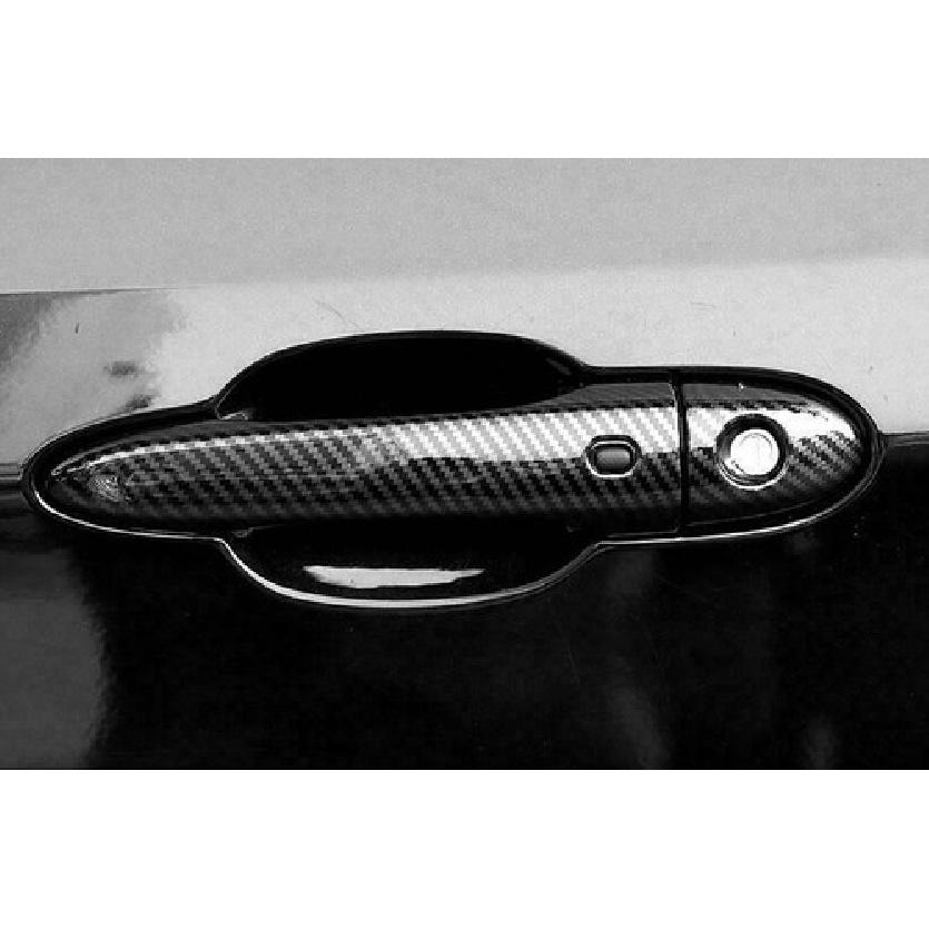 Carbon Fiber Exterior Four Door Handles Shell Cover Trim for Jeep Compass 2017+