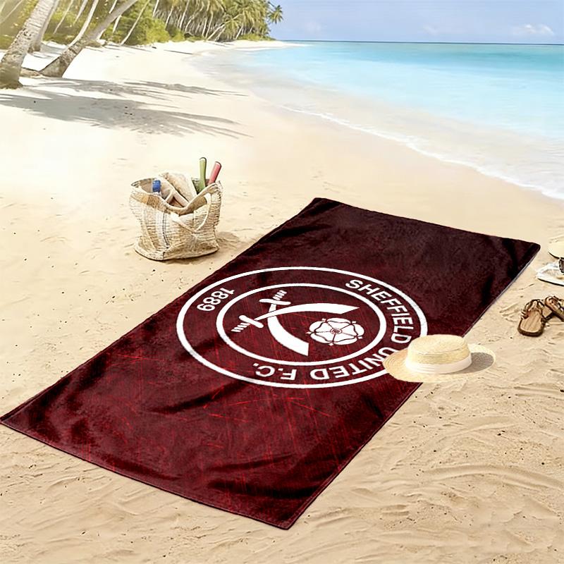 Sheffield United F.C. Полотенце для пляжа с принтом, большое, мягкое, быстросохнущее, для пляжа, кемпинга, плавания