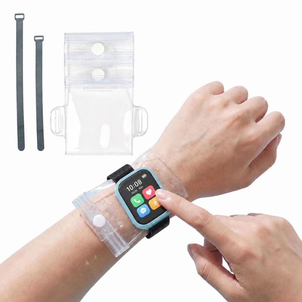 Clear Wrist Pouch Triple Seal Smartwatch Protective Case Waterproof Smartwatch Pouch Rafting Use
