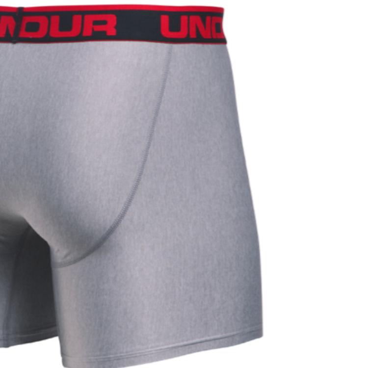 Under Armour Оригинальные трусы-боксеры Boxerjock 6 дюймов, однотонные, мужские, нижнее белье, серые 1277238-025