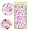 Three-dimensional Paper Card Sticker Pink Sakura Crystal Sticker Mobile Phone Decoration