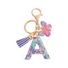 Butterfly Initial Letter Keychain Pendant Exquisite Practicality Backpack School Bag Decoration Purple Alphabet Keychain for Girls Women