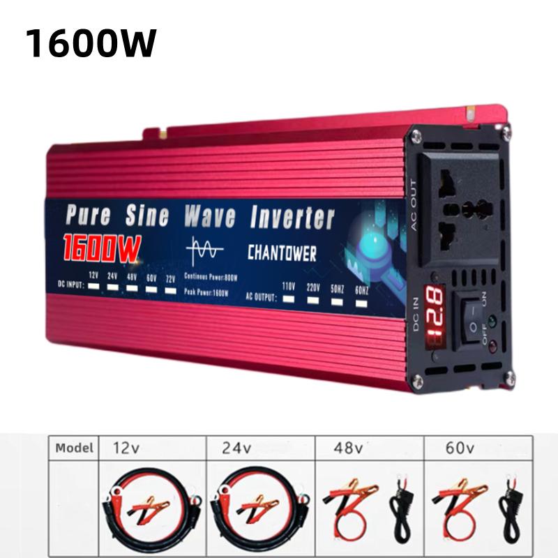 Инвертор чистой синусоиды DC 12V/24V/48V/60V/72V в AC 220V/110V 1000W 2000W 3000W 4000W 5000W Преобразователь мощности Автомобильный Солнечный инвертор