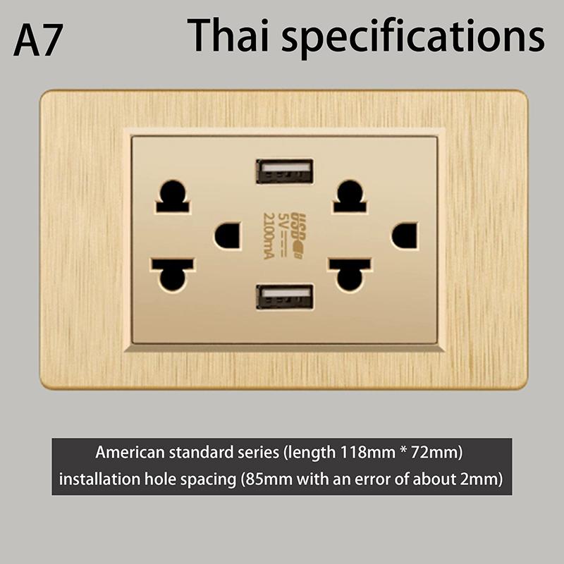 Новое 5 В 2,1 А USB Type-c Зарядное устройство Стандарт Таиланда 118 мм Бытовая Панель Тайский Универсальный Настенный Выключатель Серия Розеток