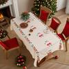 Юшенг Рождественская кружевная скатерть Вышитый Санта Клаус Рождественский колокольчик Скатерть Праздничное покрытие для обеденного стола для праздничного домашнего декора