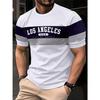 New Men Summer Oversized Casual Round Neck Short Sleeved Men'S Contrasting Color Patchwork T-Shirt Fitness Sports T-Shirts