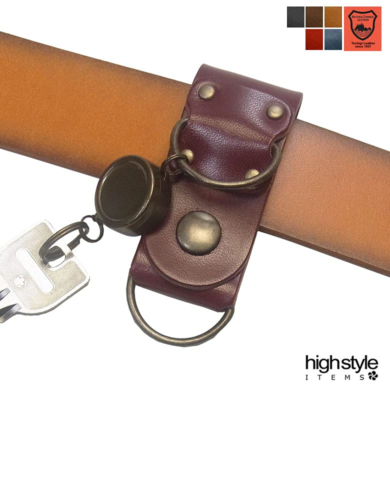 Highstyle Брелок-петля для ремня из кожи Tochigi Темно-коричневый Катушка D-образные кольца Мужчины Женщины Коровья кожа