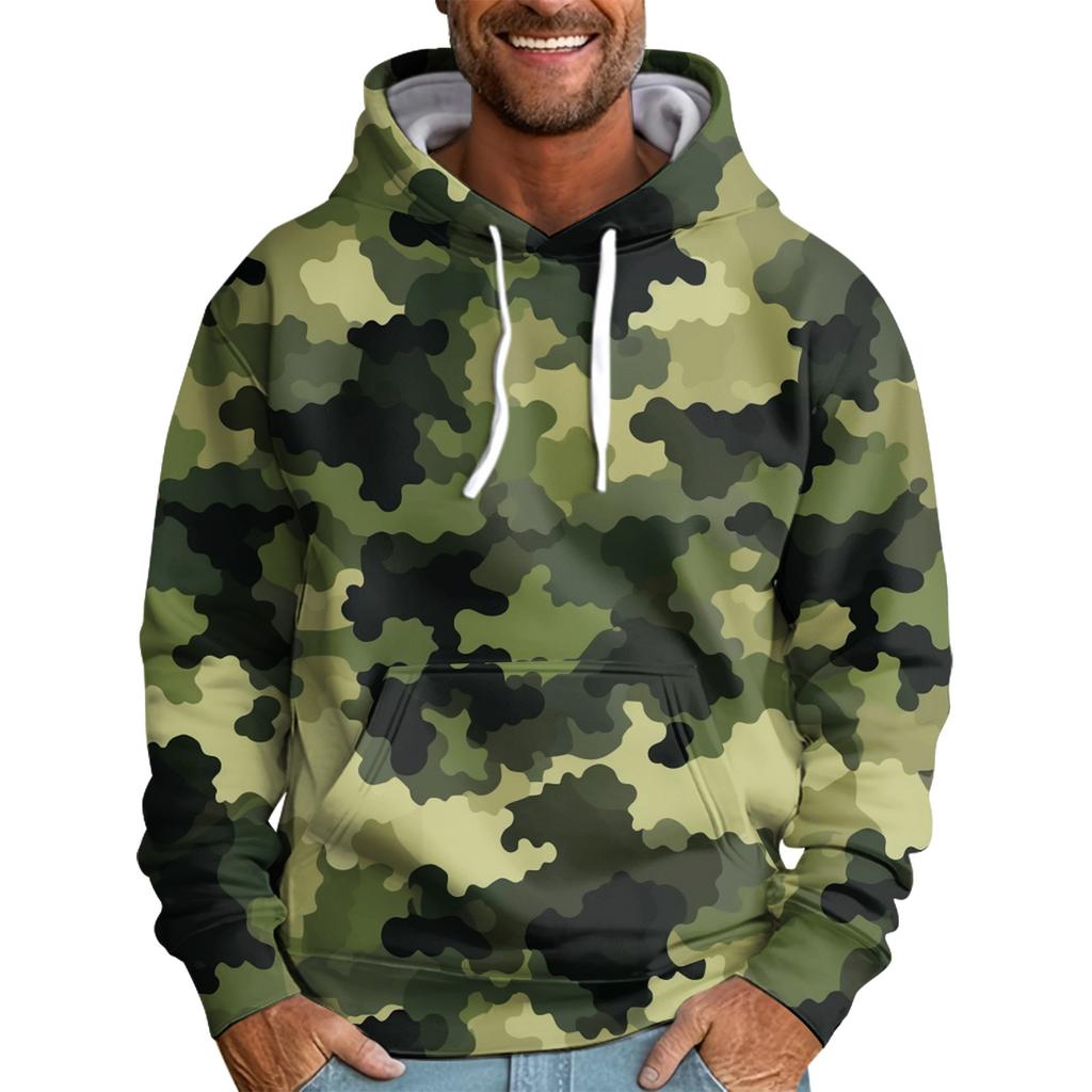 Men's Loose Printed Hooded Sweatshirt Men's Casual Fashion Sports Sweatshirt