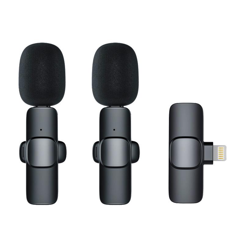 Mini Lavalier Microphone - Wireless Bluetooth Cell Phone Lapel Microphone for TikTok & YouTube Wireless Microphone Black