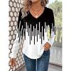 Women's T Shirt Tee Striped Casual Black White Blue Print Long Sleeve Fashion V Neck Regular Fit Spring & Fall