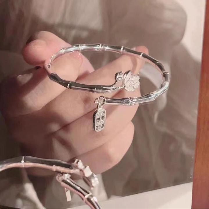 Прозрачный браслет из бусин «Лотос»: Ювелирные изделия в китайском стиле, легкая роскошь, универсальные, для женщин