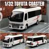 1/32 TOYOTA Coaster Coach Lexury Bus Alphard MPV Toy Car Model for Children Diecast Van Miniature Pull Back Collection Gift Boy