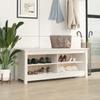 VidaXL Shoe Bench White 110x38x45.5 Cm Solid Pine Wood813775