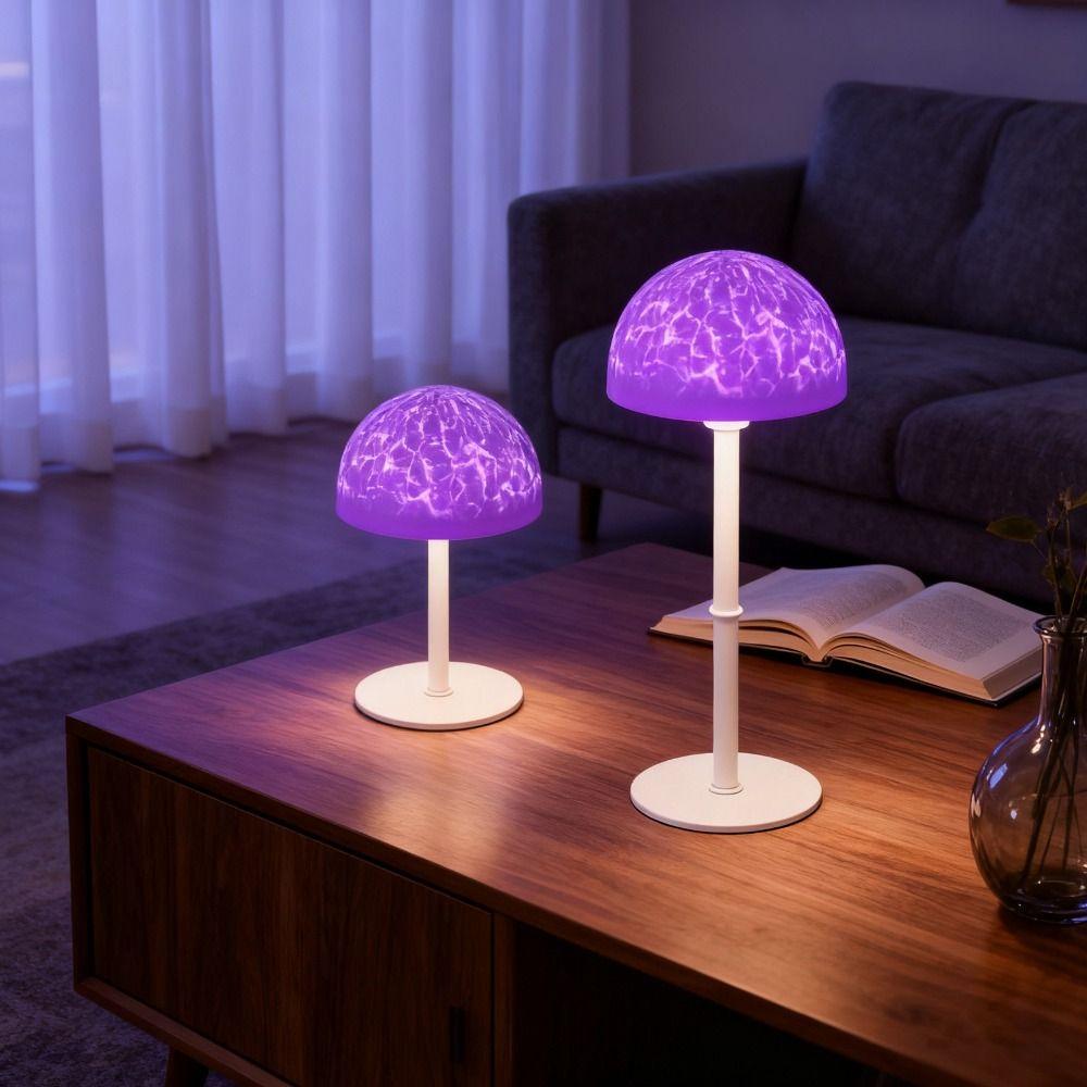 Touch Control Water Ripple Projector Light Dimmable LED Night Light Modern RGB Bedside Lamp Patio