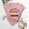 Summer Women's Letter Coconut Tree Print Loose Round Neck Casual Pure Cotton Short Sleeved T-shirts Women's