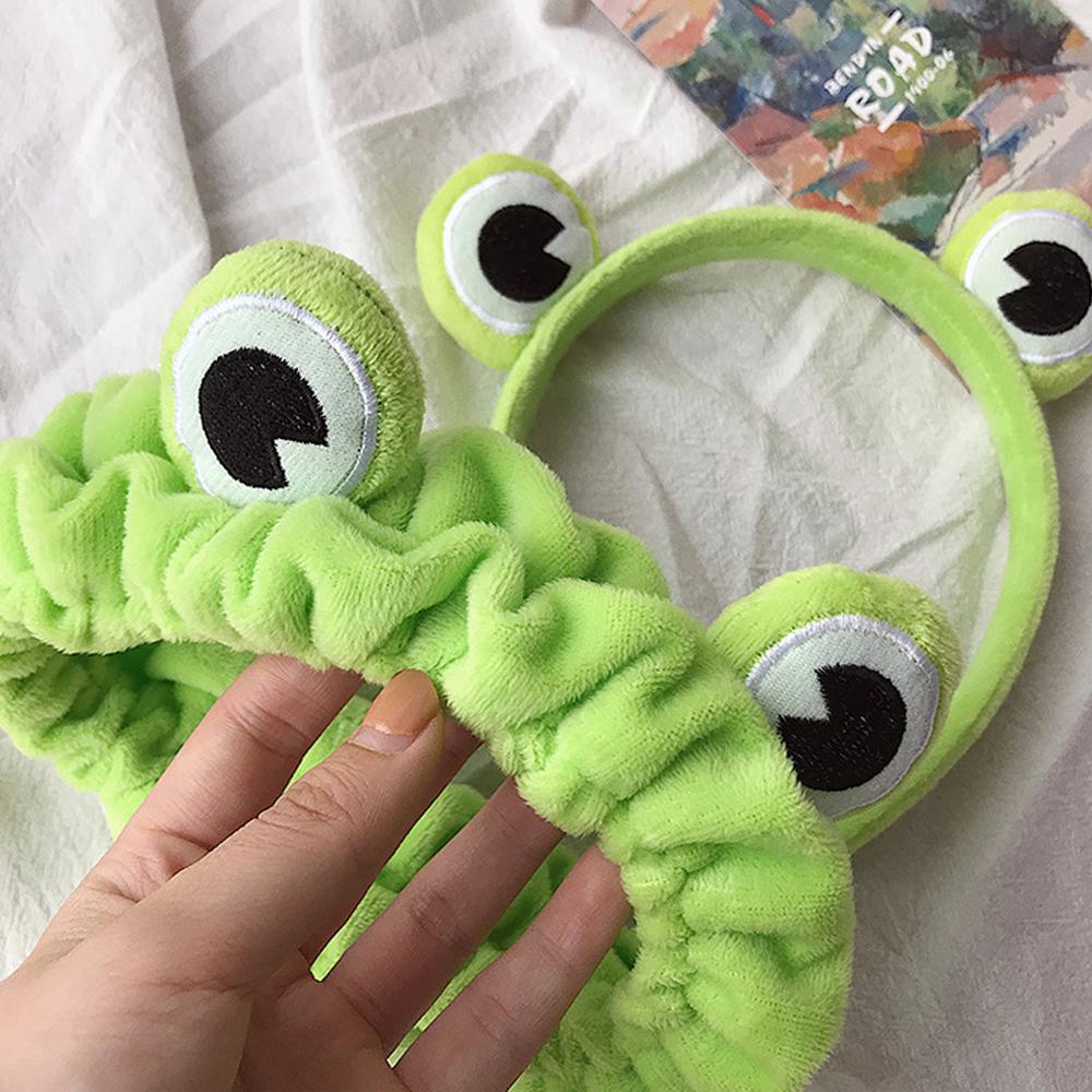 Girls Wide-brimmed Elastic Skincare Hair Band Makeup Headband Washing Face Hairband Funny Frog
