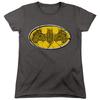 Batman Celtic Shield Womens T Shirt Charcoal Officially Licensed