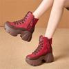 Fashion Inside Height 9cm Daddy Shoes Women's New Autumn Women's Boots Retro Casual Ankle Boots C1344