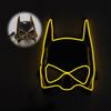 Unisex Adult  Curly Hair Plastic Clown Knight Costume Realistic Face Mask One Size Joker LED Mask Movie Cosplay Halloween Party