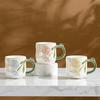 Pearlescent Glazed Tulip Ceramic Cup Mug with Lid Hand-painted Relief Coffee Cup Girls Flower Water Cups Gift Family Mugs