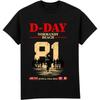 Мужская футболка ко Дню Д 81-й годовщины 1944 2025 Ветеран Второй мировой войны Пляж Нормандии Военная Хлопковая Футболка Американский Флаг Патриотичная Армейская Майка