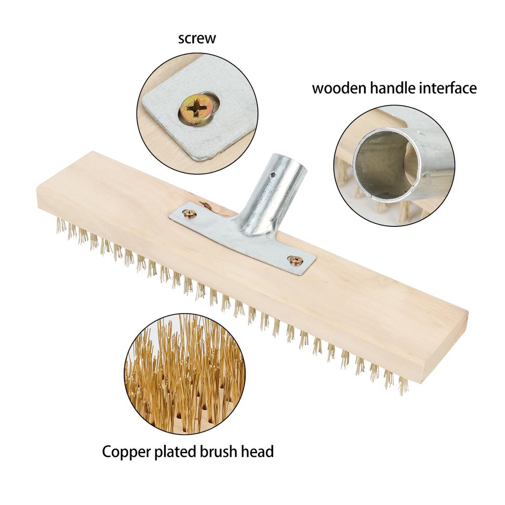 Щетка из нержавеющей стали для промышленного удаления ржавчины, щетка для пола с короткой щетиной, щетка для уборки мха на дорогах и заводских дворах