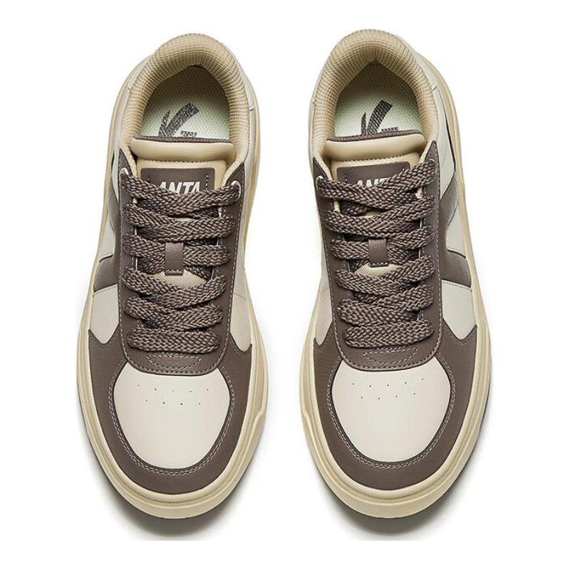 New Anta A Road Wear Resistant Slip Resistant Cushioning Low Top Skateboard Shoes Men's Brown 112448023-6