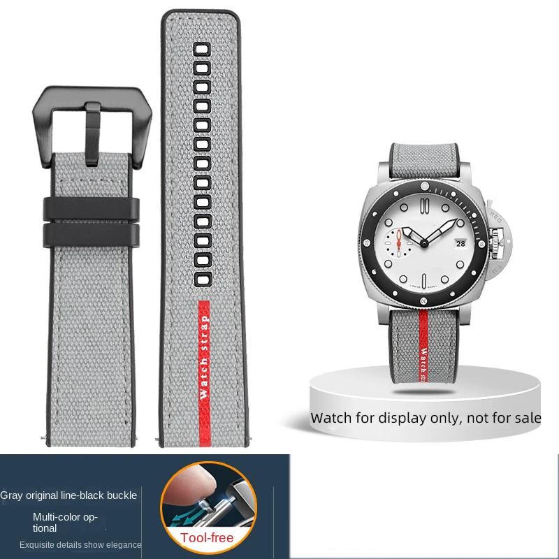 Для Panerai SUBMERSIBLE ремешок Luna Rossa PAM1466 PAM1391 PAM1565 Браслет Каучуковый ремешок 22 мм 26 мм Мужской 24 мм Ремешок для часов Водонепроницаемый