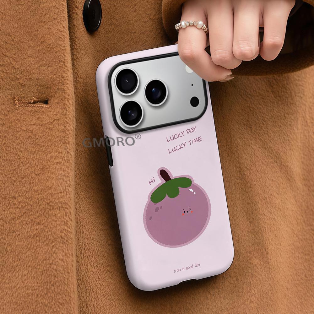 Чехол для мобильного телефона Простой фиолетовый мангостин iPhone17 2-в-1 пленка Apple 16 противоударный защитный чехол