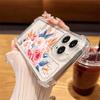 Для iPhone 16 Pro Max 16E 15 Pro 14 13 12 11 Чехол для телефона Прозрачный с цветочным принтом Противоударный Мягкий силиконовый Ударопрочный Защита объектива Бампер